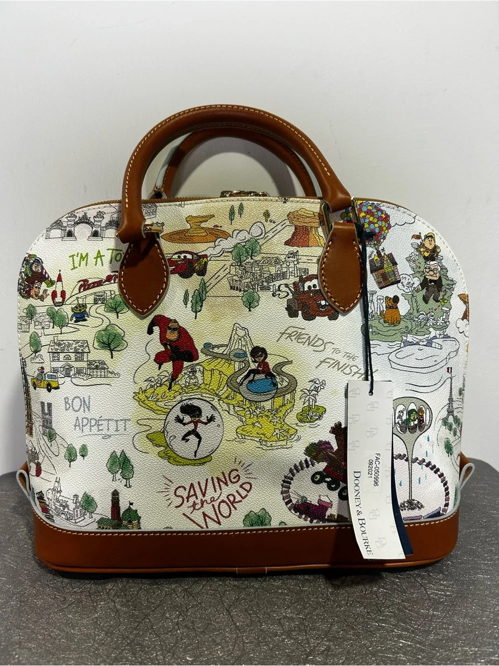 NWT Disney Parks Dooney & Bourke Pixar Satchel crossbody Bag Up Cars Toy Story